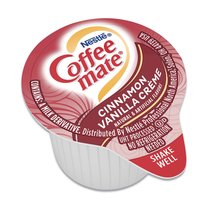 Coffee mate Liquid Coffee Creamer, Cinnamon Vanilla, 0.38 oz Mini Cups, 50/Box, 4 Boxes/Carton, 200 Total/Carton