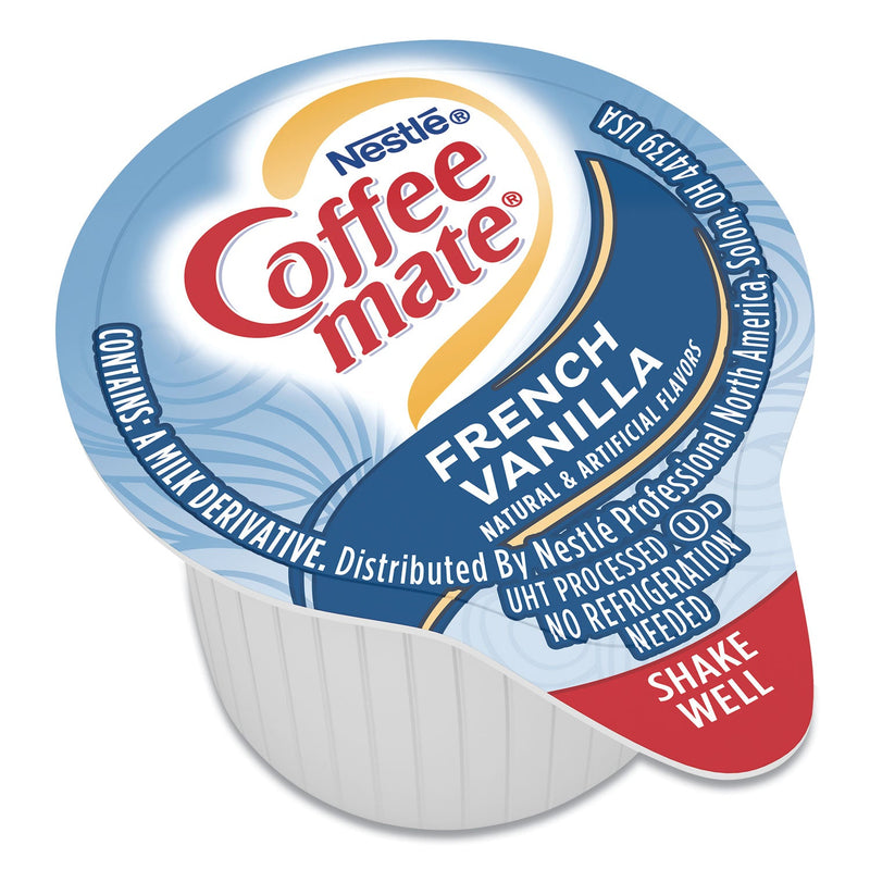 Coffee mate Liquid Coffee Creamer, French Vanilla, 0.38 oz Mini Cups, 50/Box