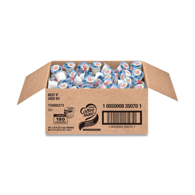 Coffee mate Liquid Coffee Creamer, French Vanilla, 0.38 oz Mini Cups, 180/Carton