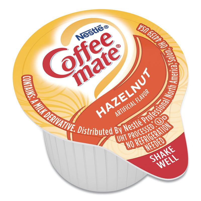 Coffee mate Liquid Coffee Creamer, Hazelnut, 0.38 oz Mini Cups, 50/Box, 4 Boxes/Carton, 200 Total/Carton