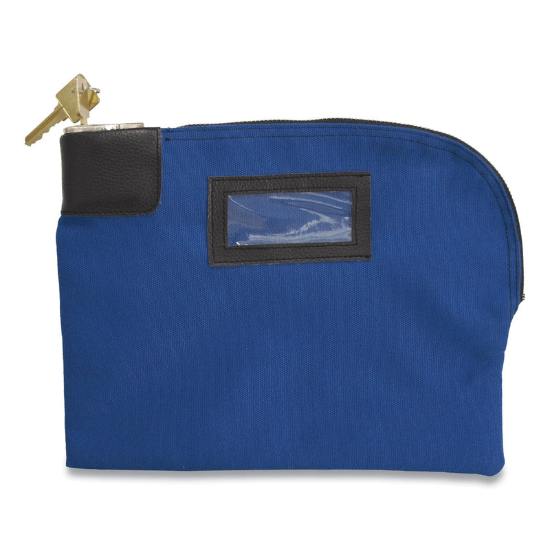 CONTROLTEK Fabric Deposit Bag, Locking, Canvas, 8.5 x 11 x 1, Blue