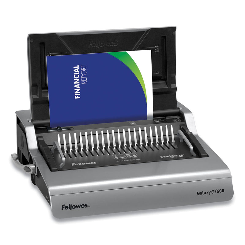 Fellowes Galaxy 500 Electric Comb Binding System, 500 Sheets, 19.63 x 17.75 x 6.5, Gray