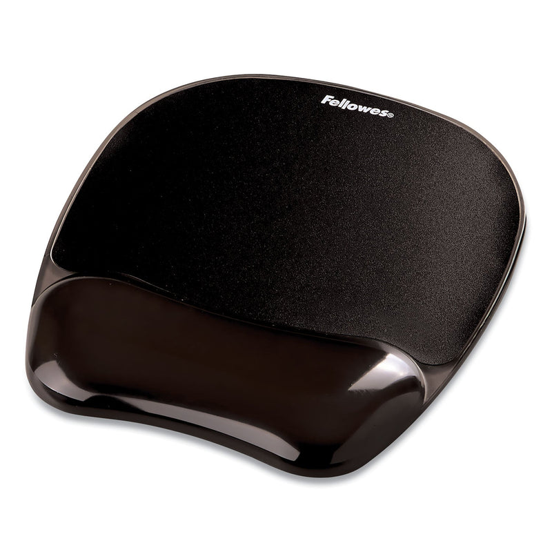 Fellowes Gel Crystals Mouse Pad with Wrist Rest, 7.87 x 9.18, Black