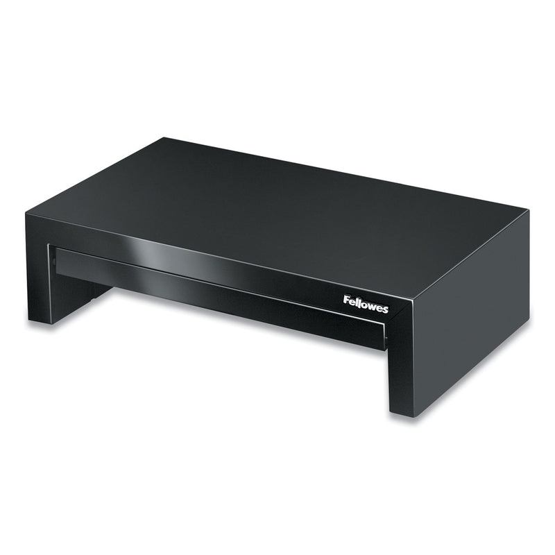 Fellowes Designer Suites Monitor Riser, For 21" Monitors, 16" x 9.38" x 4.38" to 6", Black Pearl, Supports 40 lbs