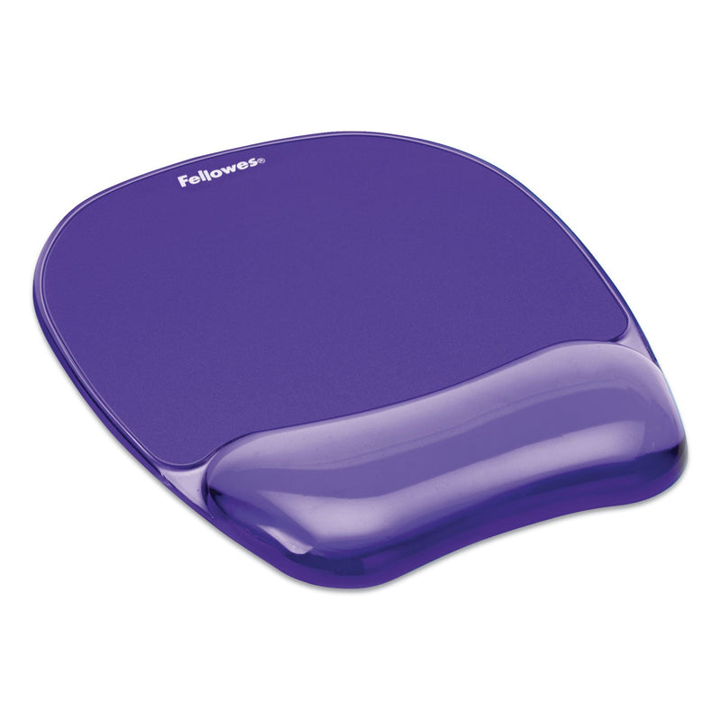 Fellowes Gel Crystals Mouse Pad with Wrist Rest, 7.87 x 9.18, Purple