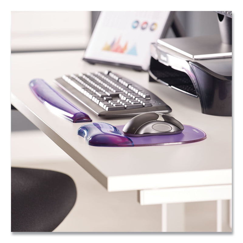 Fellowes Gel Crystals Keyboard Wrist Rest, 18.5 x 2.25, Purple