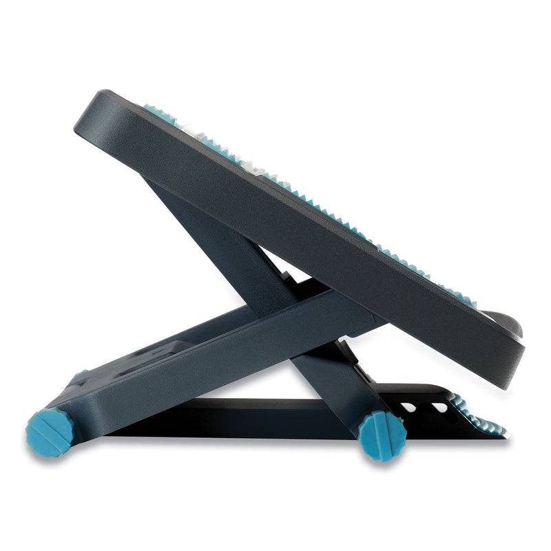 Fellowes Energizer Foot Support, 17.88w x 13.25d x 4 to 6.5h, Charcoal/Blue/Gray