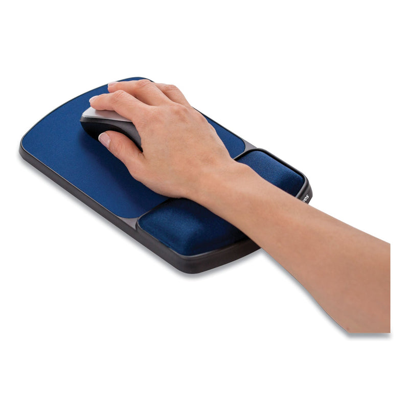 Fellowes Gel Mouse Pad with Wrist Rest, 6.25 x 10.12, Black/Sapphire