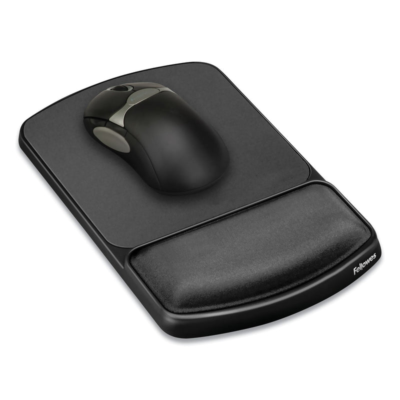 Fellowes Gel Mouse Pad with Wrist Rest, 6.25 x 10.12, Graphite/Platinum