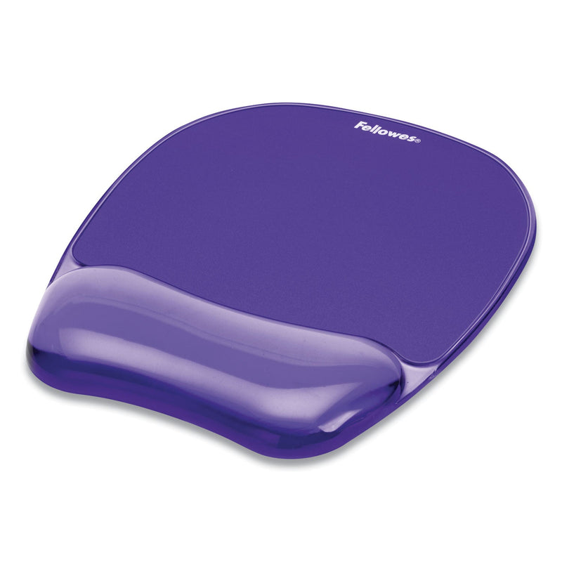 Fellowes Gel Crystals Mouse Pad with Wrist Rest, 7.87 x 9.18, Purple