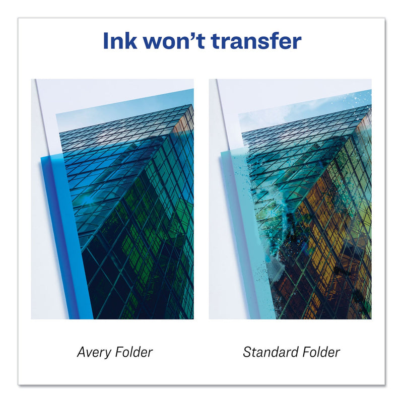 Avery Lay Flat View Report Cover, Flexible Fastener, 0.5" Capacity, 8.5 x 11, Clear/Blue