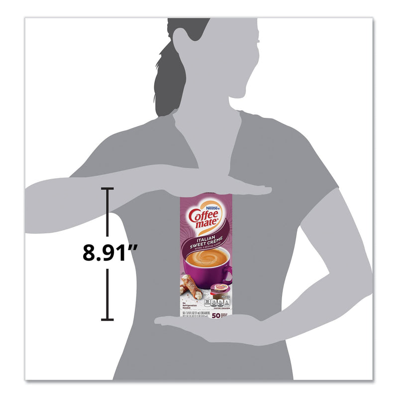 Coffee mate Liquid Coffee Creamer, Italian Sweet Creme, 0.38 oz Mini Cups, 50/Box