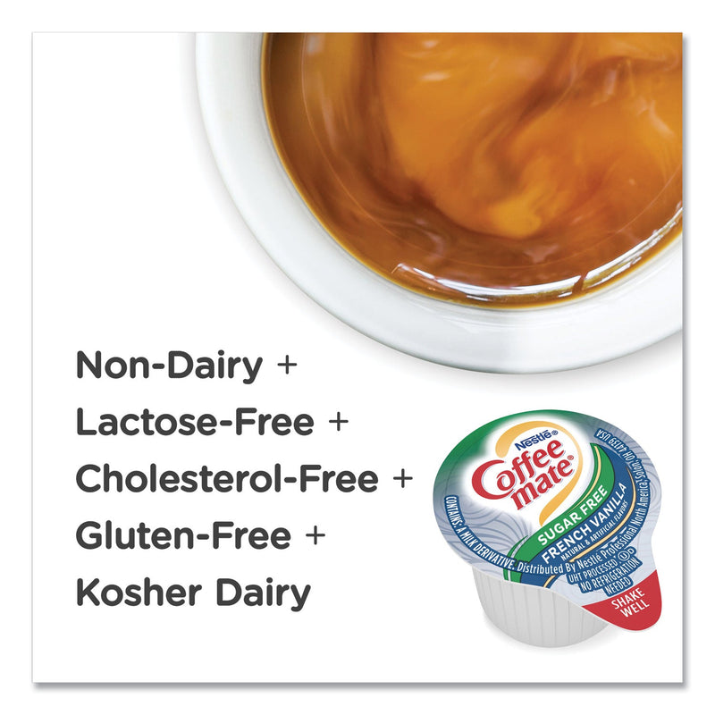 Coffee mate Liquid Coffee Creamer, Sugar Free French Vanilla, 0.38 oz Mini Cups, 50/Box