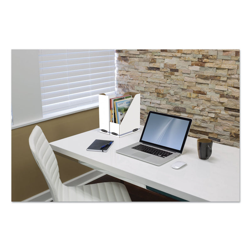 Bankers Box Stor/File Corrugated Magazine File, 4 x 9.25 x 11.75, White, 12/Carton