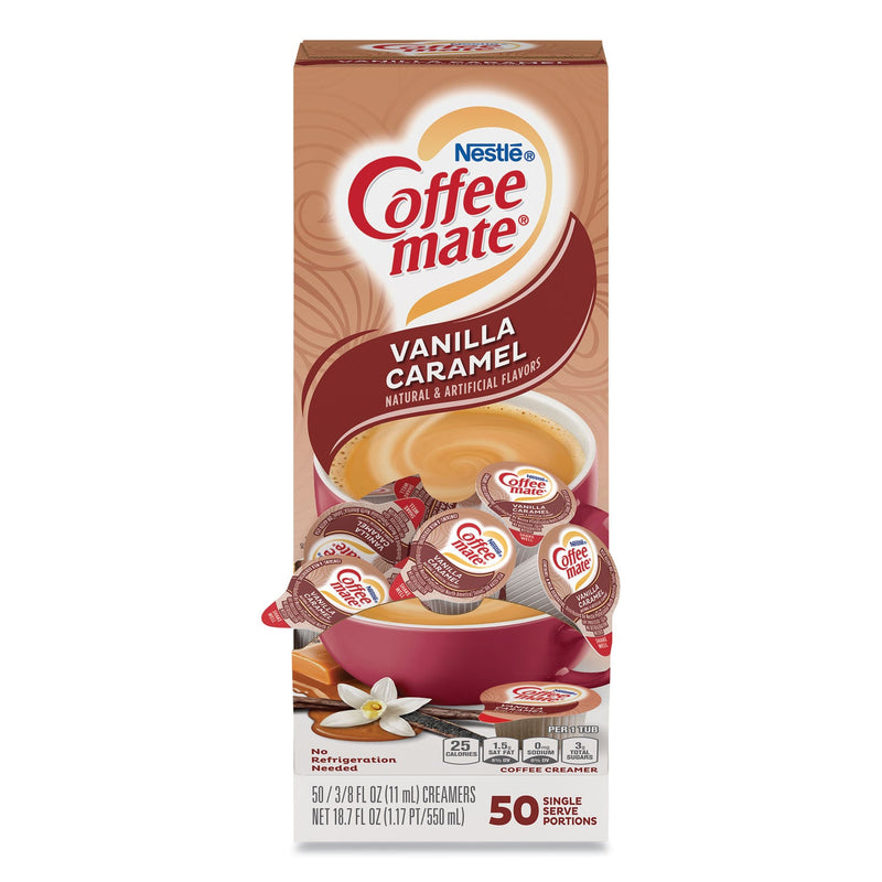 Coffee mate Liquid Coffee Creamer, Vanilla Caramel, 0.38 oz Mini Cups, 50/Box