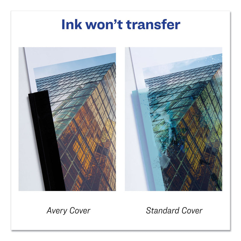 Avery Durable Clear Front Report Cover, Prong Fastener, 0.13" Capacity, 8.5 x 11, Clear/Blue, 25/Box