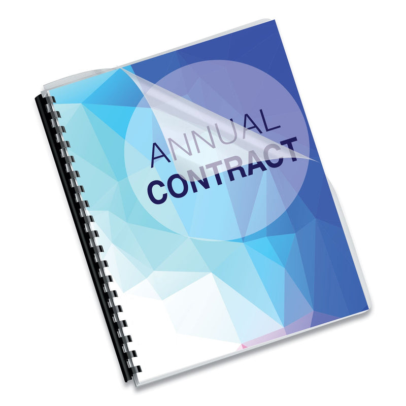 Fellowes Crystals Transparent Presentation Covers for Binding Systems, Clear, with Round Corners, 11.25 x 8.75, Unpunched, 25/Pack