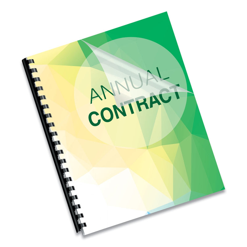 Fellowes Crystals Transparent Presentation Covers for Binding Systems, Clear, with Square Corners 11 x 8.5, Unpunched, 200/Pack