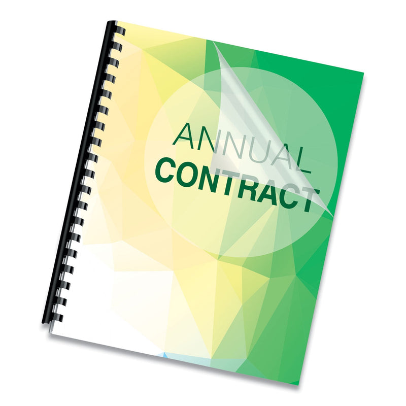 Fellowes Crystals Transparent Presentation Covers for Binding Systems, Clear, with Square Corners 11 x 8.5, Unpunched, 200/Pack