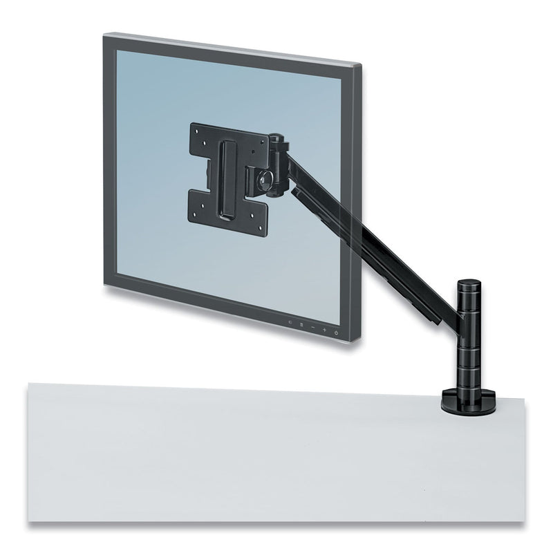 Fellowes Designer Suites Flat Panel Monitor Arm, 180 Degree Rotation, 45 Degree Tilt, 360 Degree Pan, Black, Supports 20 lb