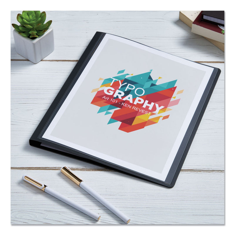 Avery Lay Flat View Report Cover, Flexible Fastener, 0.5" Capacity, 8.5 x 11, Clear/Gray