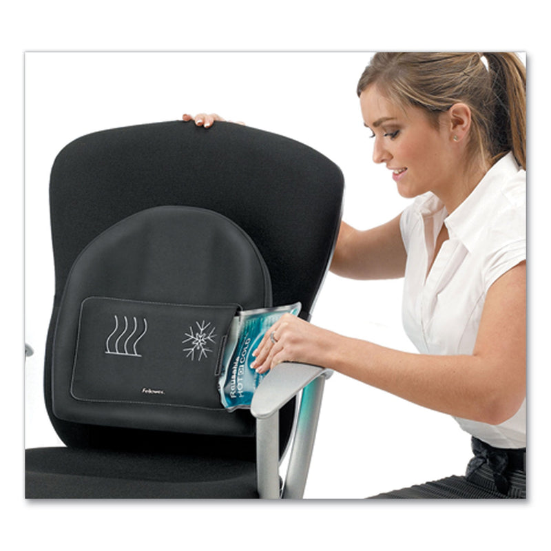 Fellowes Heat and Soothe Back Support, 14.5 x 3 x 13.63, Black