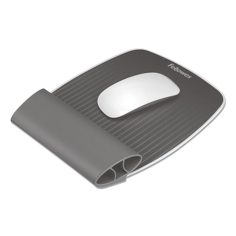 Fellowes I-Spire Wrist Rocker Mouse Pad with Wrist Rest, 7.81 x 10, Gray