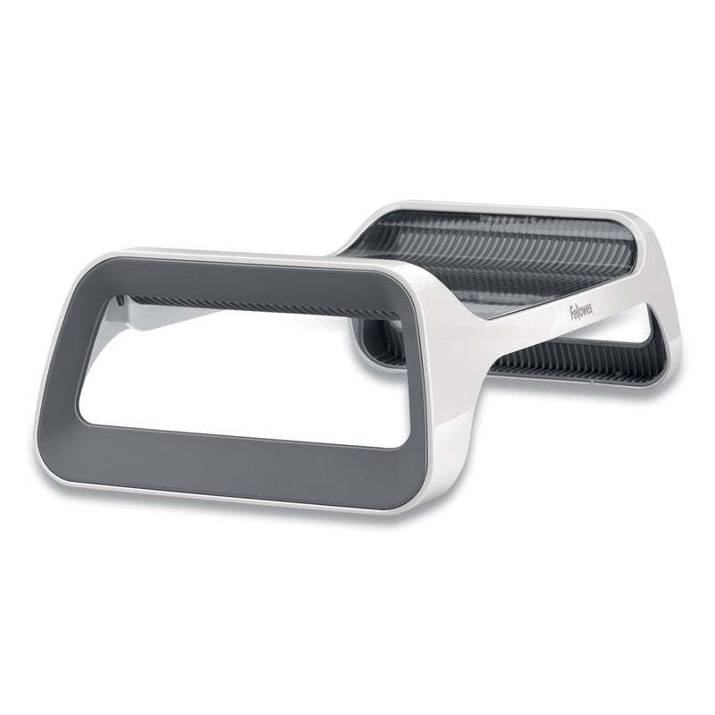 Fellowes I-Spire Series Monitor Lift, 20" x 8.88" x 4.88", White/Gray, Supports 25 lbs