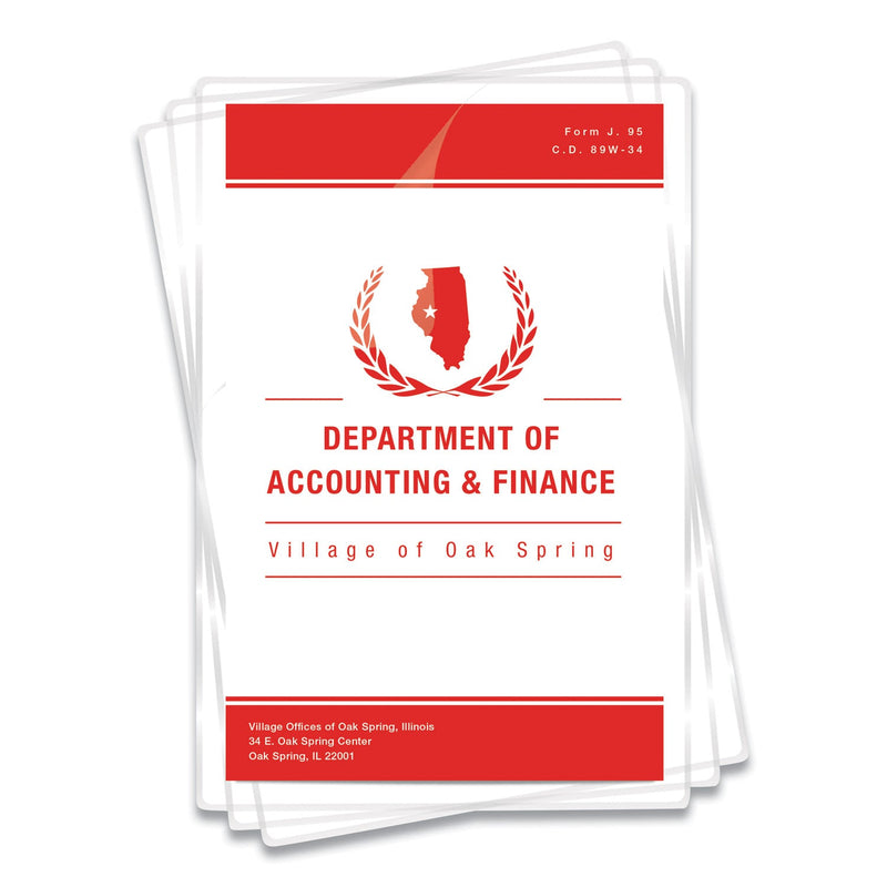 Fellowes Laminating Pouches, 5 mil, 9" x 14.5", Gloss Clear, 100/Pack