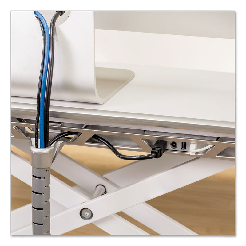 Fellowes Lotus DX Sit-Stand Workstation, 32.75" x 24.25" x 5.5" to 22.5", White