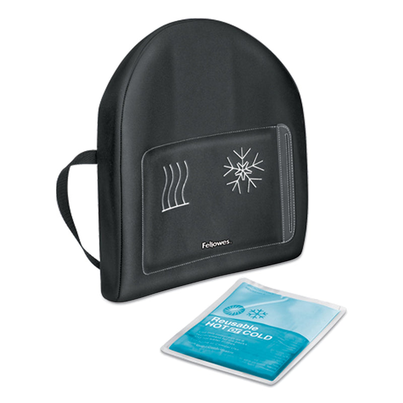 Fellowes Heat and Soothe Back Support, 14.5 x 3 x 13.63, Black