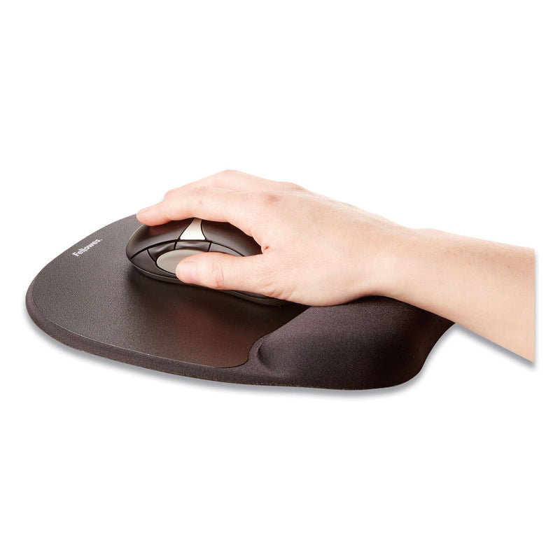 Fellowes Memory Foam Mouse Pad with Wrist Rest, 7.93 x 9.25, Black