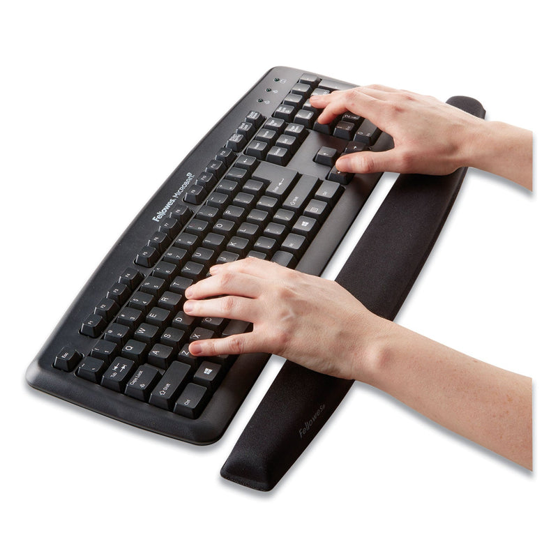 Fellowes Memory Foam Keyboard Wrist Rest, 19.31 x 2.31, Black