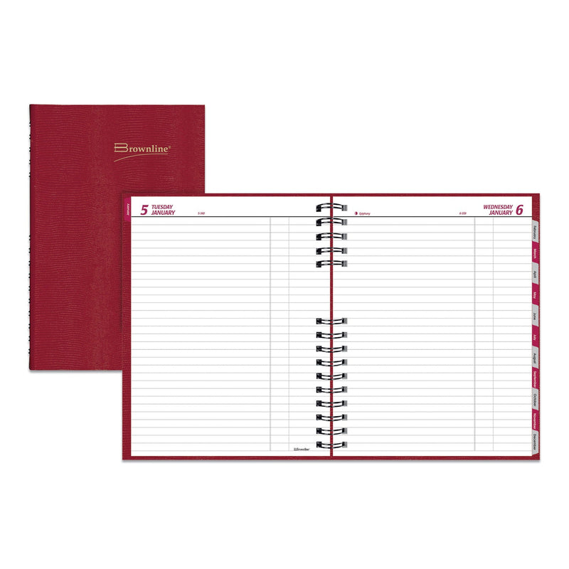 Brownline CoilPro Daily Planner, 10 x 7.88, Red Cover, 12-Month (Jan to Dec): 2023
