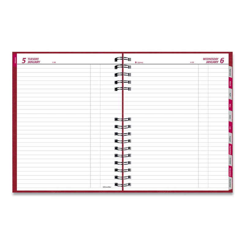 Brownline CoilPro Daily Planner, 10 x 7.88, Red Cover, 12-Month (Jan to Dec): 2023