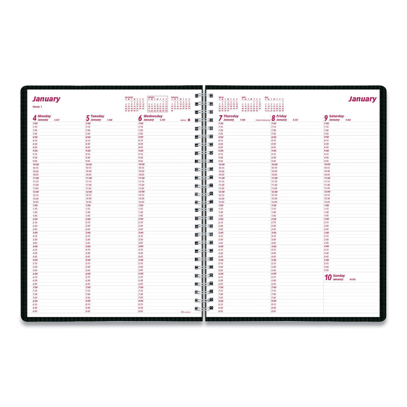 Brownline DuraFlex Weekly Planner, 11 x 8.5, Black Cover, 12-Month (Jan to Dec): 2023