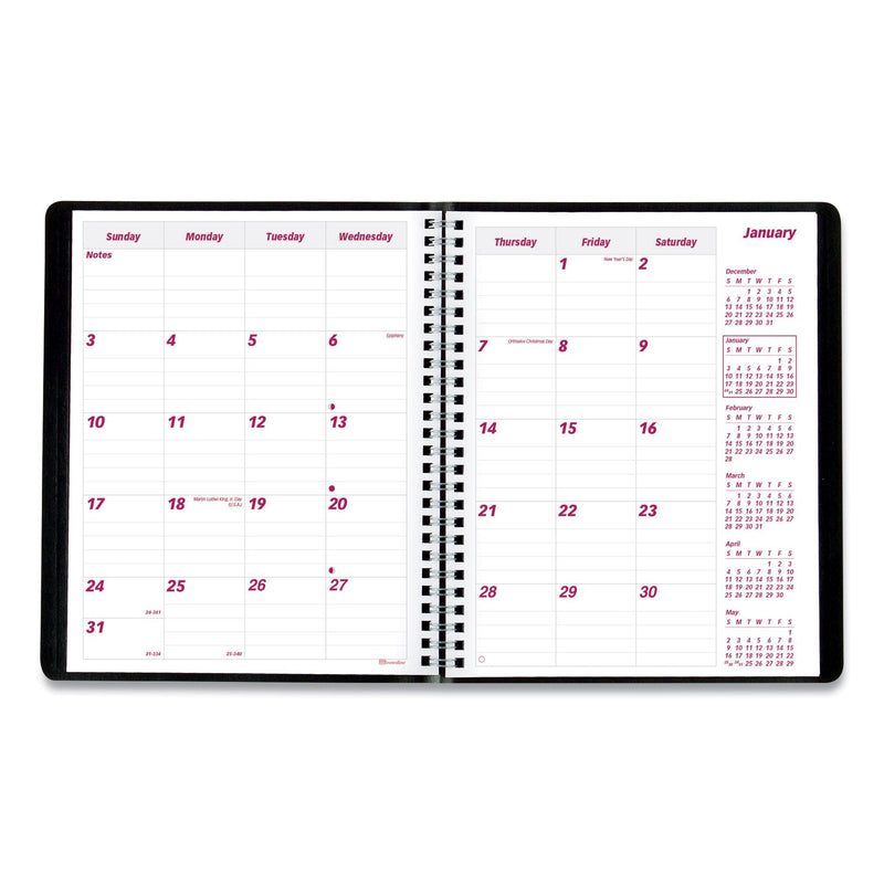 Brownline Essential Collection 14-Month Ruled Monthly Planner, 8.88 x 7.13, Black Cover, 14-Month (Dec to Jan): 2022 to 2024