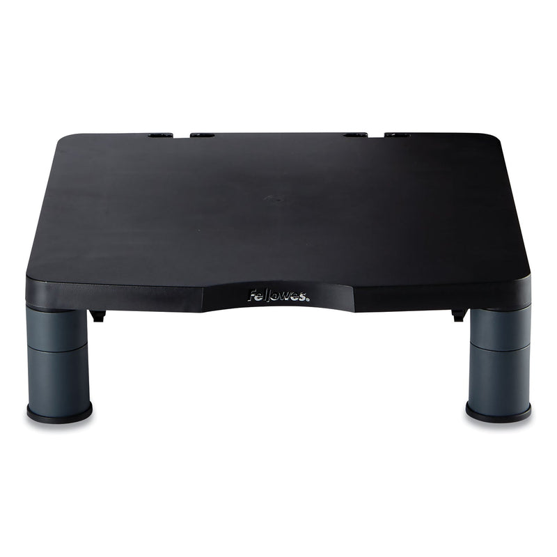 Fellowes Standard Monitor Riser, 13.38" x 13.63" x 2" to 4", Graphite, Supports 60 lbs