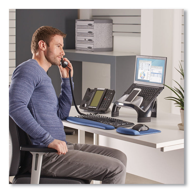 Fellowes Smart Suites Laptop Riser with USB, 13.13" x 10.63" x 7.5", Black/Clear