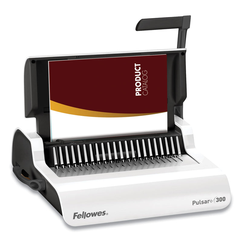 Fellowes Pulsar Manual Comb Binding System, 300 Sheets, 18.13 x 15.38 x 5.13, White