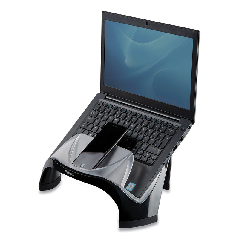 Fellowes Smart Suites Laptop Riser with USB, 13.13" x 10.63" x 7.5", Black/Clear