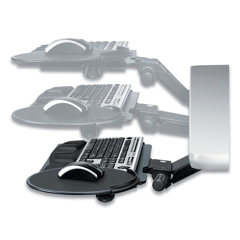 Fellowes Professional Sit/Stand Adjustable Keyboard Platform, 19w x 10.63d, Black