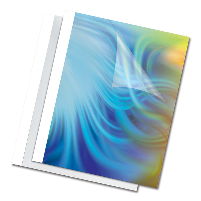 Fellowes Thermal Binding System Presentation Covers, Clear, 31 to 60 Sheet Capacity, 11 x 8.5, Unpunched, 10/Pack