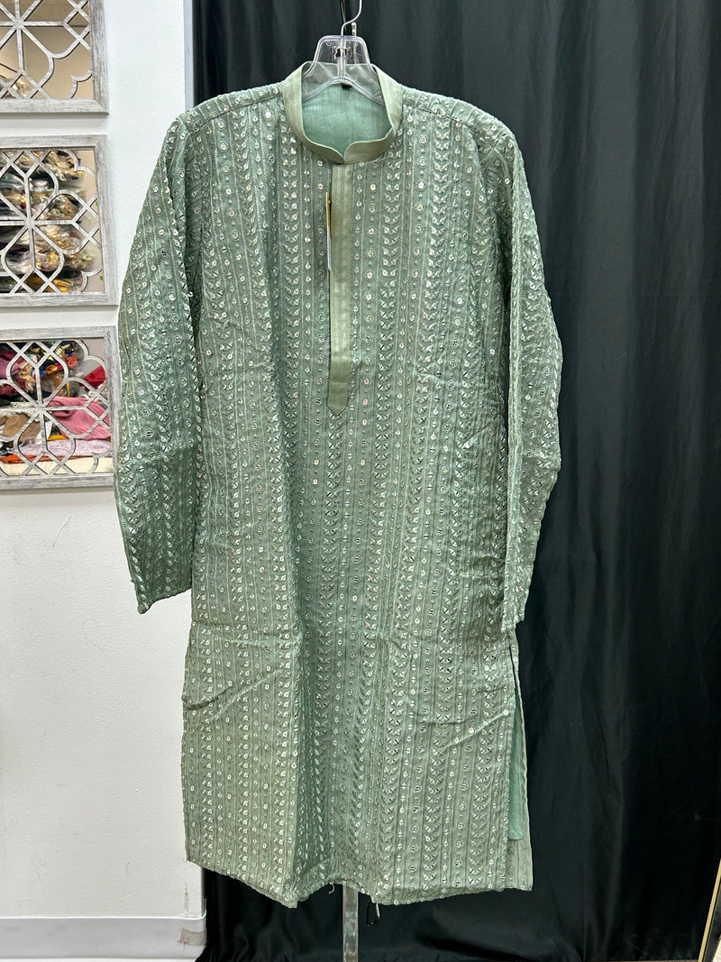 Light green kurta pajama set for men