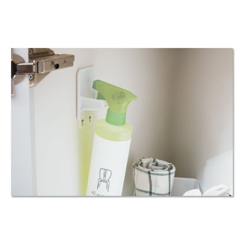 Command Spray Bottle Holder, 2.34w x 1.69d x 3.34h, White, 2 Hangers/4 Strips/Pack