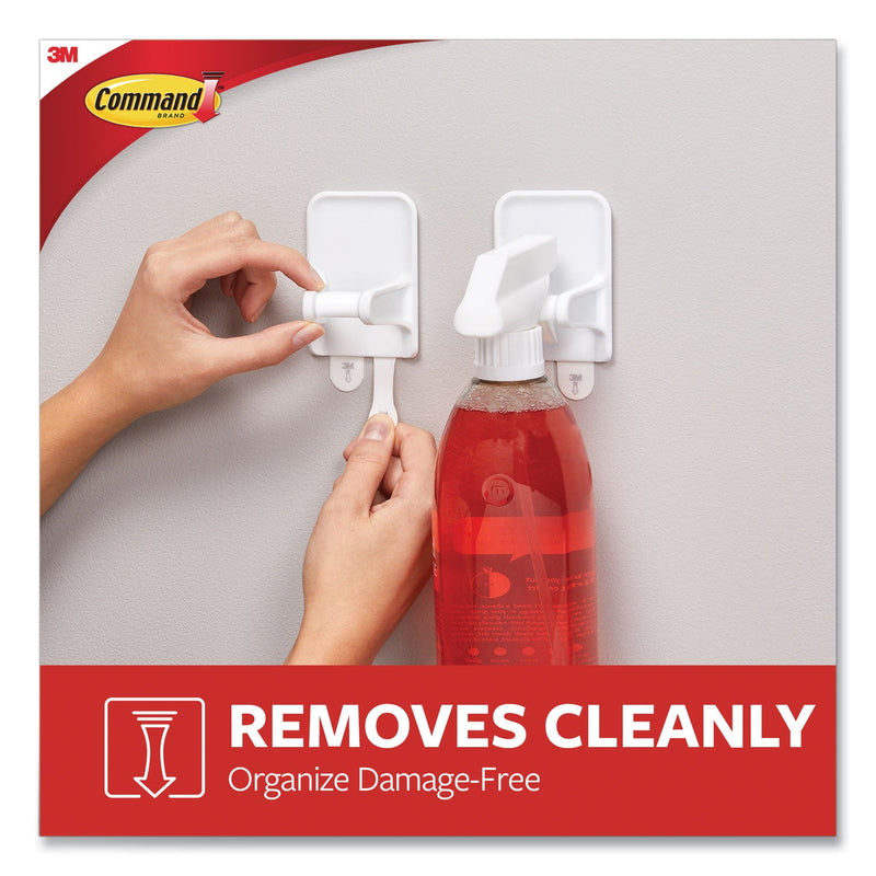 Command Spray Bottle Holder, 2.34w x 1.69d x 3.34h, White, 2 Hangers/4 Strips/Pack