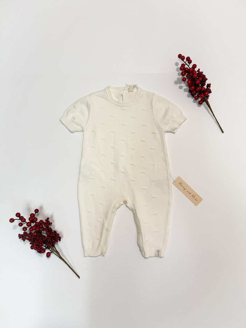 White Knit Romper
