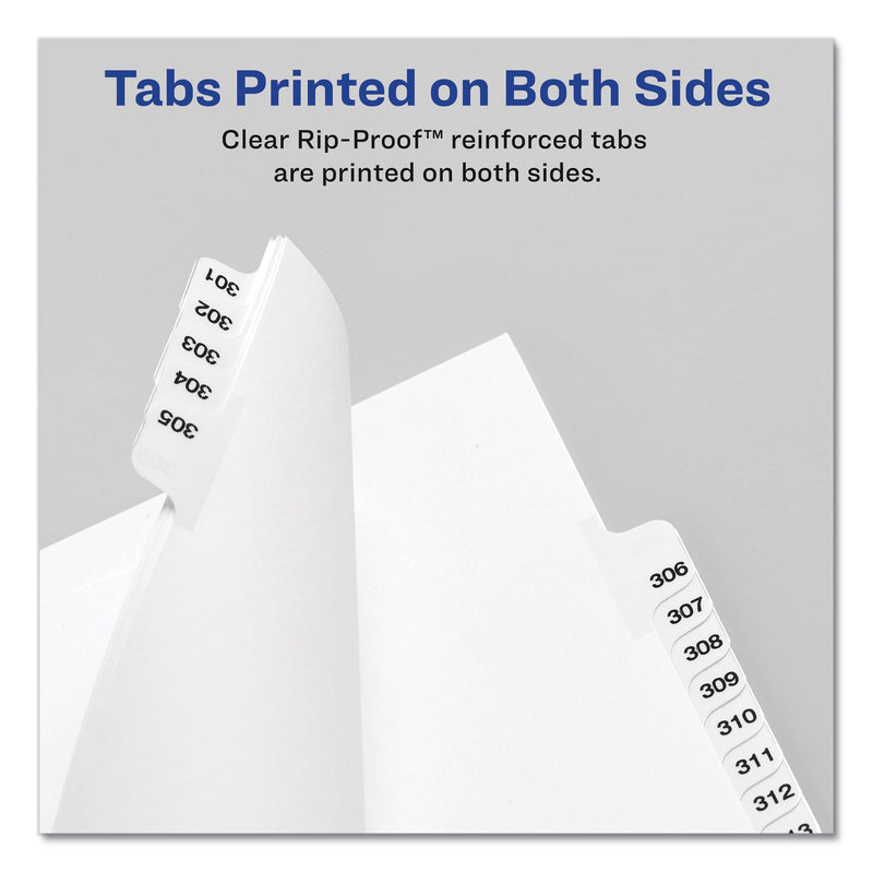 Avery Preprinted Legal Exhibit Side Tab Index Dividers, Avery Style, 10-Tab, 3, 11 x 8.5, White, 25/Pack