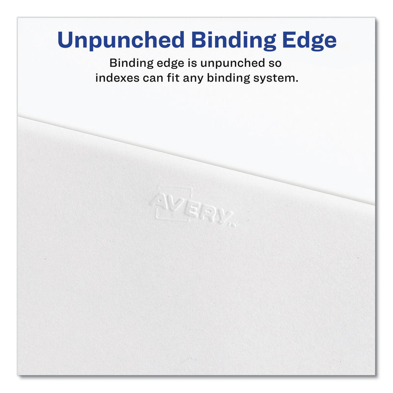 Avery Preprinted Legal Exhibit Side Tab Index Dividers, Avery Style, 10-Tab, 10, 11 x 8.5, White, 25/Pack