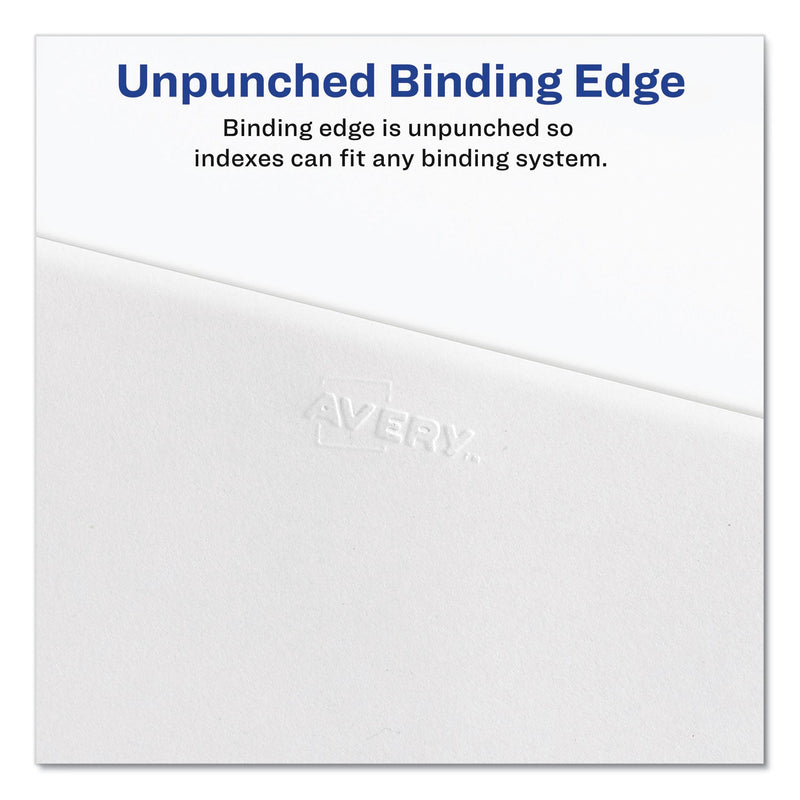 Avery Preprinted Legal Exhibit Side Tab Index Dividers, Avery Style, 10-Tab, 8, 11 x 8.5, White, 25/Pack